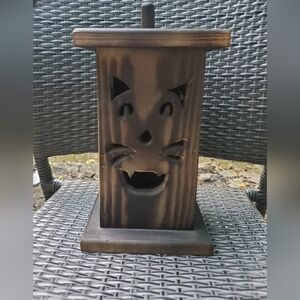 Hand Made Wooden Cat With Lights